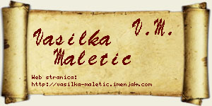 Vasilka Maletić vizit kartica